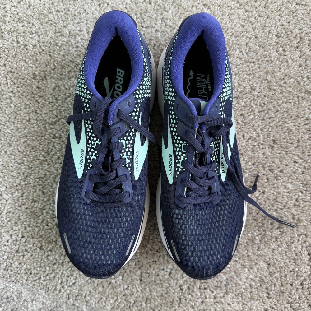 Brooks Ghost Shoes Womens Size 8.5 Blue Mesh Running Sneakers 1203561D446